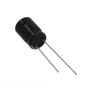 Distribuidor Autorizado, Condensador de Aluminio de 4.7 uF, 20%, 400V, RADIAL, 400AX4.7MEFCT78X9, Condensador de Orificio Pasante - Product Image 1