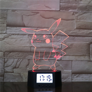 Base d'horloge tactile brillante <span class=keywords><strong>7</strong></span> couleurs Offre Spéciale, alarme disponible à distance, lampe de nuit 3d - Product Image 2