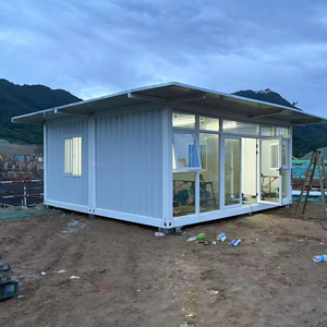 20ft tự gấp di động di động caravane container prefab nhà hai phòng một hội trường gấp lên nhà đúc sẵn với Trailer - Product Image 1