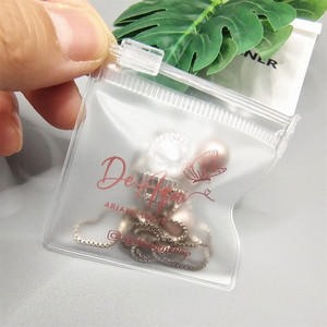 Sacs d'emballage en PVC avec fermeture éclair pour petites boucles d'oreilles, avec logo personnalisé, pochette à bijoux recyclée, sac en plastique à fermeture éclair, mini - Product Image 4