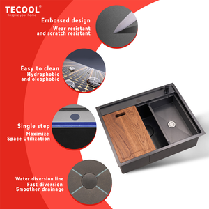 Wastafel Cuci Piring Single Bowl Baja 304 Desain Modern Baru Untuk Dapur - Product Image 5
