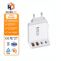 AU UK EU colokan AS 2,4 A pengisi daya USB Tipe C Cepat 40W 4 Port soket USB Multiport pengisi daya dinding colokan Australia