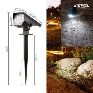 ไฟ LED พลังงานแสงอาทิตย์กันน้ำ IP67 สำหรับภายนอกอาคาร 3 โหมดแสงสว่าง ไฟสปอตไลท์สำหรับสวน สนามหญ้า ภูมิทัศน์ ผนัง ถนน - Product Image 4