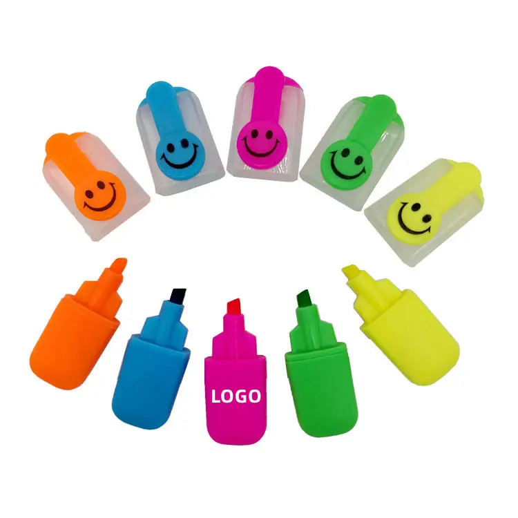 مجموعة هدايا صغيرة محمولة من الأدوات المكتبية الترويجية ذات شعار مخصص لوحات فلورسنت من 5 ألوان