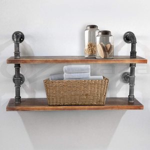 장식에 사용되는 도매 검은 가단성 철 파이프 피팅 산업 블랙 철 파이프 선반 브래킷 - Product Image 5