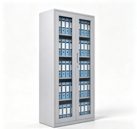 Armoire de classement en métal et verre pour bureau, 5 étagères, verrouillable, en acier, pour l'archivage des documents d'entreprise