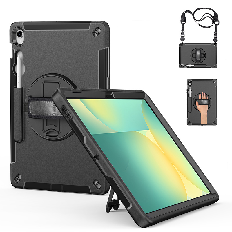 For <strong>Samsung</strong> Galaxy Tab S11 <strong>2025</strong> 11 inch Rotate Stand case with Hands Strap shoulder belt SM-X730, SM-X736