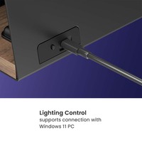 Organisateur de bureau Riser pour moniteur de jeu RVB STB29-03 avec support pour ordinateur portable de gestion des câbles compatible avec l'éclairage dynamique Windows 11