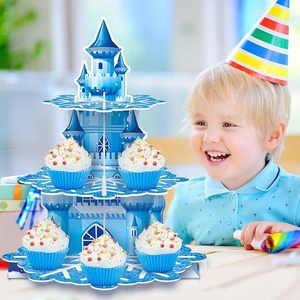 Soporte de 3 Niveles para Cupcakes Congelados DAMAI, Decoración de Mesa para Baby Shower de Invierno, Soporte para Cupcakes con Diseño de Copo de Nieve - Product Image 3