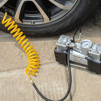 Double Cylinder Heavy Duty Tire Inflator Portable Sliver+black Car Tyre 12V air Compressor for Car Tire Pump
