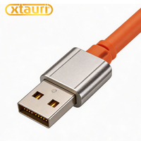 XTAURI BX086, Cable de Datos USB-C a Cobre Puro 3 en 1 de 120W con Carga Rápida, 2m, Revestimiento de Nailon para Teléfono e Impresora, Gran Venta