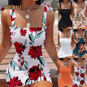 2025 nuovo abito estivo con stampa floreale a collo alto in vita stretto abbigliamento da donna in Stock - Product Image 1