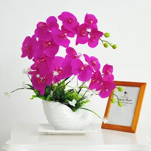 Real Touch High Quality Phalaenopsis Made in China Decoration Flowers Artificial Plant Butterfly Orchid Bonsai Phalaenopsis