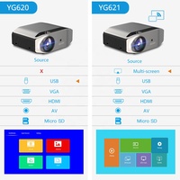 Everycom YG621 Projecteur natif 1080P sans fil WiFi multi-écran VGA USB projecteur de film LED Home cinéma