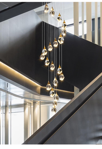 מפעל ותליון מותאם אישית פשתן גוון raindrop תאורה תקרה מודרנית 2022 נברשת חדשה - Product Image 6