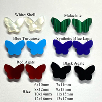 Pierre d'Agate Originale Van Cleef en Malachite, Perle et Gemme Papillon, Fleur Porte-Bonheur, Vente en Gros
