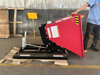 Bac à déchets auto-vidant avec fourche de déchargement pour chariot élévateur, bac à déchets en acier, bac à ordures