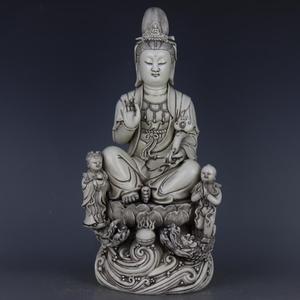 Porcellane antiche vecchie merci in ceramica brillante dolce bianco smalto rilievo Guanyin <span class=keywords><strong>Buddha</strong></span> <span class=keywords><strong>statua</strong></span> decorazioni per la casa vasi in ceramica decorazione di porcellana - Product Image 2