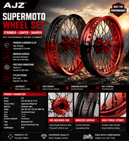 Ensemble de roues Supermoto en aluminium CNC 7116-T6 de 17 pouces, certifié DOT, pour motos tout-terrain EXC SXF Beta, pièces de performance.