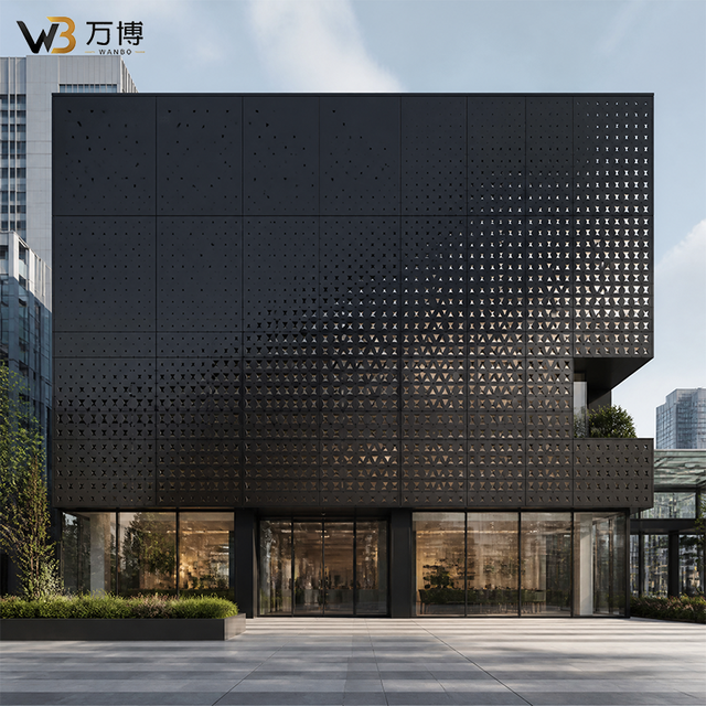 Perforated Aluminum Panel Decorative Cladding Sheet CNC Punched Facade Panel Metal Screen for Building Exterior Curtain Wall