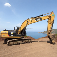 Excavatrice sur chenilles hydraulique CAT 329D2 d'occasion, robuste, 29 tonnes, avec brise-roche, à vendre