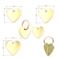 Etiquetas de Identificación para Mascotas de Acero Inoxidable con Forma de Corazón y Recubrimiento PVD Dorado, Etiqueta Metálica con Logotipo Láser Personalizado para Identificación de Mascotas