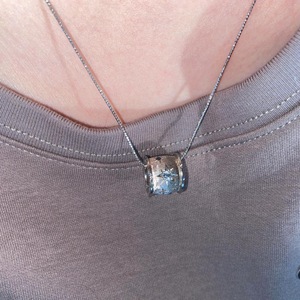 Collier en argent pur S925 avec diamant rose étoilé rond, boucle de route, pour femmes, yeux de chat, petite boule dorée, pendentifs de luxe, charmes - Product Image 3