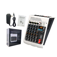 Mini Mezclador de Audio de 6 Canales, Consola de DJ/Mezclador de Audio con Mezclador de Audio USB de 6 Canales Integrado para Estudio