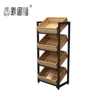 Multifunctionele Metalen Houten Wijn Fruit Groente Display Plank Licht Duty Plastic Supermarkt Rack Voor Kruidenierswinkel