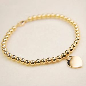 Xinfly - Joyería Personalizada de Oro Genuino de 18K para Mujer, AU750, Colgante de Corazón Real Puro, Cadena de Bolas de 4mm, Regalos para Fiestas - Product Image 1