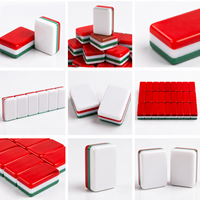 Ensemble de Mahjong américain de 160 tuiles Holiday Jewel rouge, vert et turquoise avec boîte cadeau de Noël personnalisée OEM