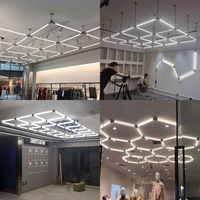 Barre LED T8 créative en forme de PC, modulaire, 360° lumineuse, RGB, personnalisable, pour jardin, plafond, suspension horizontale, décorative, circulaire