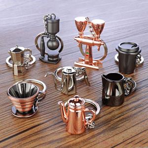 Mini porte-clés créatif 3D en forme de tasse à café et en métal, cadeau promotionnel, série de produits de café, porte-clés attrayant - Product Image 1