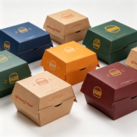 Boîtes à emporter en papier kraft jetables de qualité alimentaire, imperméables et recyclables, avec des matériaux recyclés, boîtes à hamburgers et à sushis en pulpe moulée