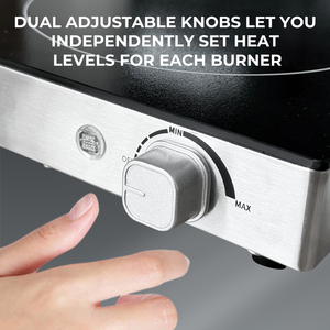 Vente Flash : Plaque de cuisson électrique portable 1300W à serpentin céramique, boîtier en acier inoxydable, 1 brûleur, température réglable, écologique - Product Image 2