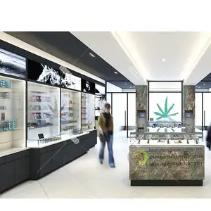 Customized showcases glass Tobacco Shop Glass Showcase Counter Cabinets Dispensary Display Cases Smoke Shop Showcases Glass
