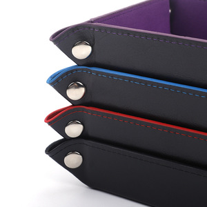 Wholesale Custom Logo PU Leather DND <b>Dice</b> Tray with Snap Button and Suede lining Folding Design for RPG DND Board Games - Product Image 6