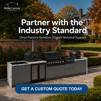 En acier inoxydable de haute qualité personnalisé extérieur armoire de cuisine combinaison évier sans fumée Barbecue Grill