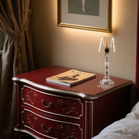 Lampe de bureau mini en cristal à facettes multiples, avec tige sculptée, pour table de chevet de chambre à coucher de style cottage français moderne