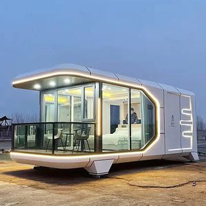 Nouveau design de maison capsule modulaire de luxe intégrée mobile d'hôtel en aluminium pour espace extérieur - Product Image 1