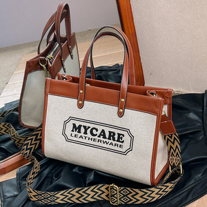 Sac à main en toile pour femmes 2024 nouveau sac fourre-tout populaire de concepteur de luxe à la mode sac à lettres - Product Image 2