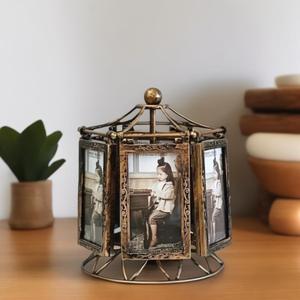 हाथ से क्रैंक्ड संगीत बॉक्स फोटो एल्बम टेबल सेटिंग संगीत फेरिस व्हील घूर्णन खिड़की खिड़की की तस्वीर परिवार फोटो फ्रेम - Product Image 4