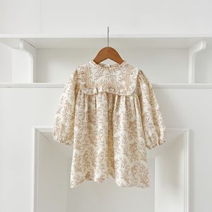 Vestito Vintage per Bambine 2-7 Anni, Nuovo Abito Floreale in Cotone a Maniche Lunghe, <span class=keywords><strong>Elegante</strong></span> Vestito Floreale per Bambine, <span class=keywords><strong>Abbigliamento</strong></span> per Neonata - Product Image 5