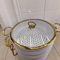 Komplettes Set: 5-lagiger Granit-Dampfgarer, 30 cm Suppentopf – Hochleistungs-Großhandelsware für den Familien- und Hardware-Markt