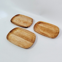 Creatieve ronde houten schaal voor het serveren van eten, milieuvriendelijke sushi-, kaas- en dessert schaal voor trinkets en fruitpresentaties