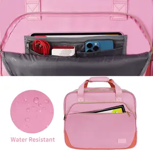 Bolso de viaje resistente al agua Weekender para mujer, maletín grande para ordenador portátil con ruedas