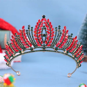 All'ingrosso accessori per capelli corona regina per bambini in lega di cristallo trasparente con corona di strass in oro per compleanno gioielli da sposa - Product Image 4