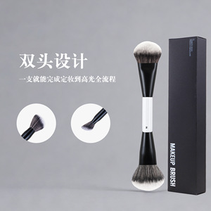Double-Ended Foundation <b>Brush</b> Synthetic Hair 12mm Soft Bristle Makeup <b>Brush</b> For Contour And <b>Blush</b> Cangzhou Wholesale - Product Image 1