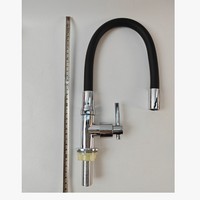 Robinet moderne ABS à trou unique, emballé sous blister, avec poignée unique, bec rotatif, cartouche céramique, finition chromée, eau froide