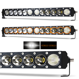 פנסי לד בצבע ענבר בגודל 12/22/32/42/52 אינץ' עם תאורת מיקום, מאושרים לתקן Emark, לרכבי שטח 4x4, משאיות, ATV ו-UTV - Product Image 1